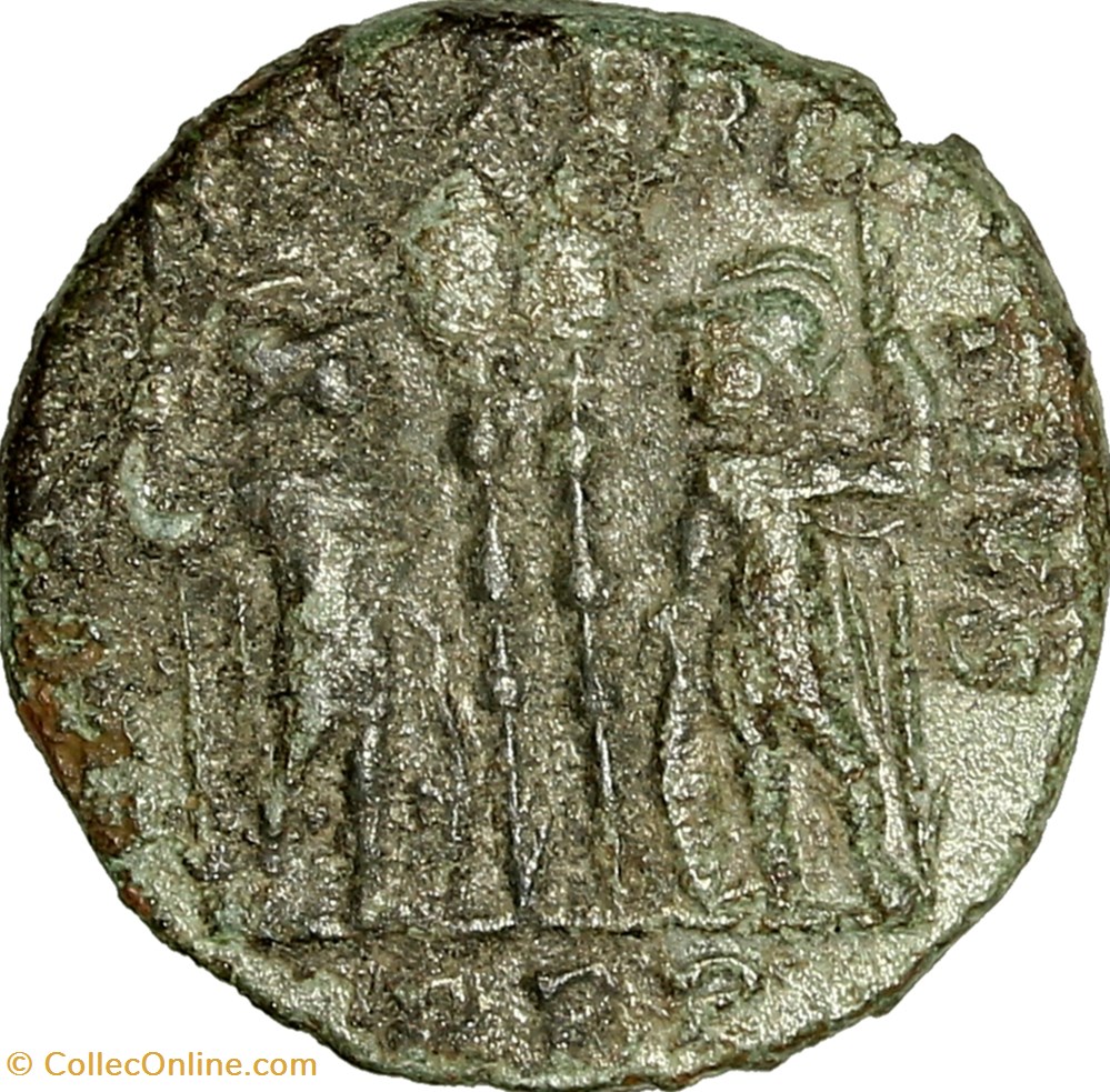 monnaies antiques romaines imperiales et republicaines centenionalis de constantin ier gloria exercitus 2 enseignes 330 331 rome