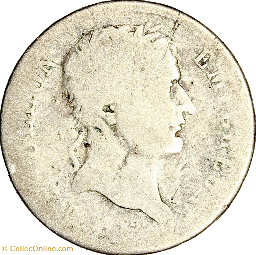 monnaies monde france 1 franc tete lauree empire napoleon ier 1809 paris