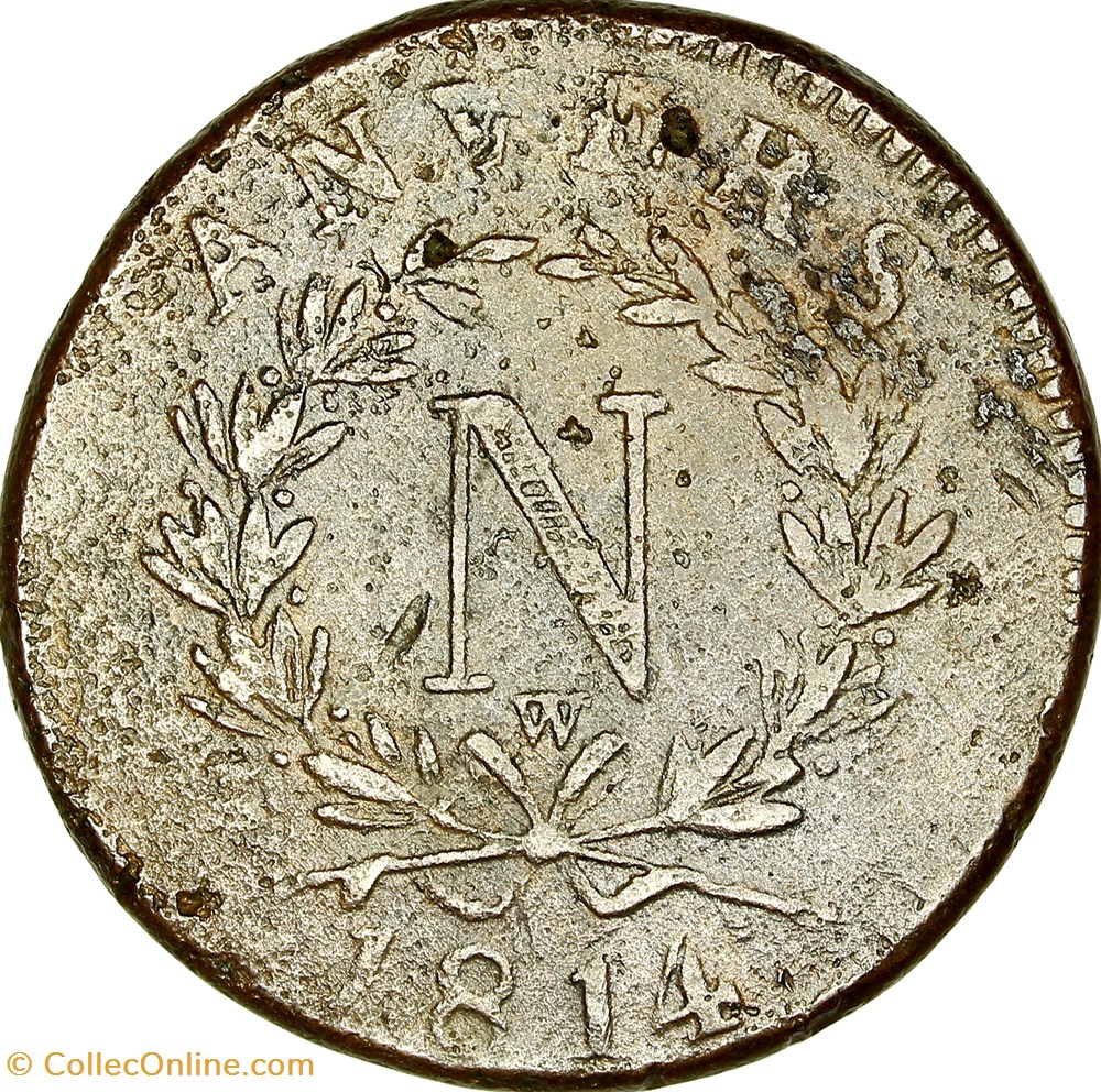 10 centimes d'Anvers à l'N, Napoléon Ier, 1814W, Anvers, atelier de Wolschot monnaies monde france 10 centimes anvers a n napoleon ier 1814w anvers atelier de wolschot