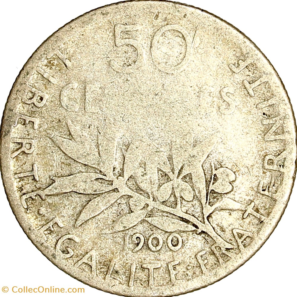 50 centimes Semeuse, IIIe République, 1900 monnaies monde france 50 centimes semeuse iiie republique 1900