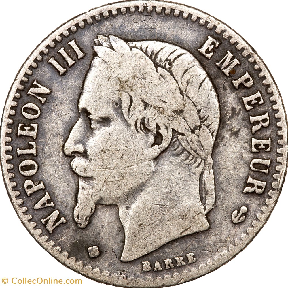 50 centimes, tête laurée, Napoléon III, 1867, BB normal, différent décalé, Strasbourg monnaies monde france 50 centimes tete lauree napoleon iii 1867 bb normal different decale strasbourg