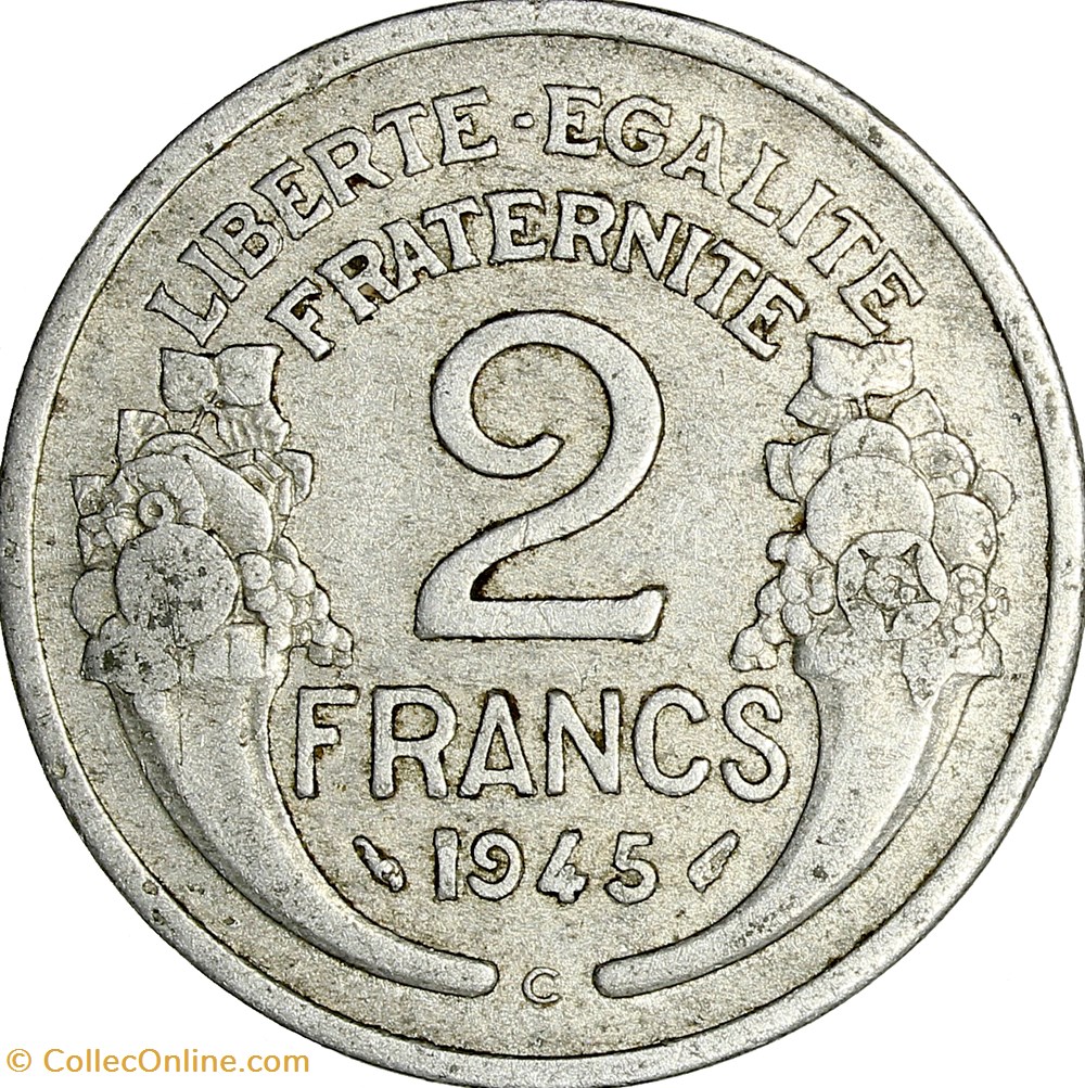 2 francs Morlon, GPRF, 1945, Castelsarrasin monnaies monde france 2 francs morlon gprf 1945 castelsarrasin
