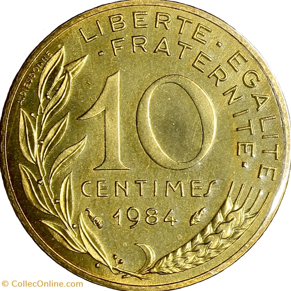 monnaies monde france 10 centimes marianne fdc 1984