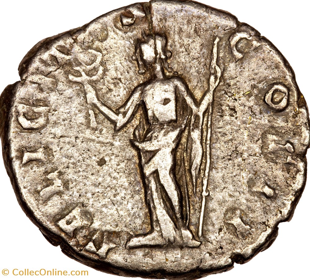 Denier de Clodius Albinus césar, Felicitas, 194, Rome monnaies antiques romaines imperiales et republicaines denier de clodius albinus cesar felicitas 194 rome
