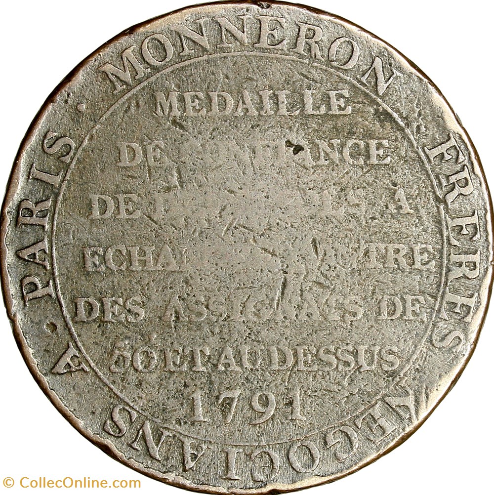 monnaies monde france monneron de 2 sols a la liberte type a echanger 1791