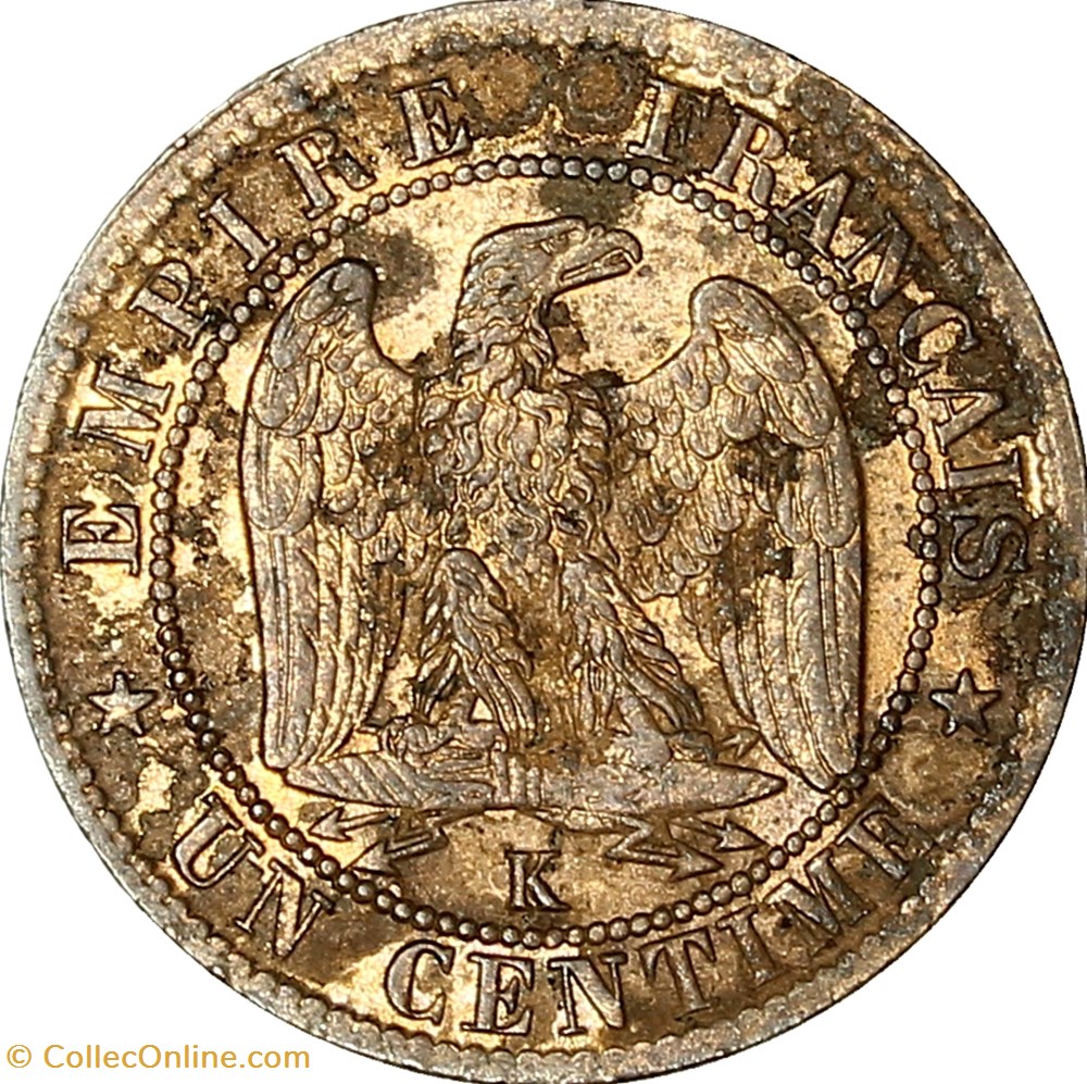 monnaies monde france un centime tete lauree napoleon iii 1862 bordeaux