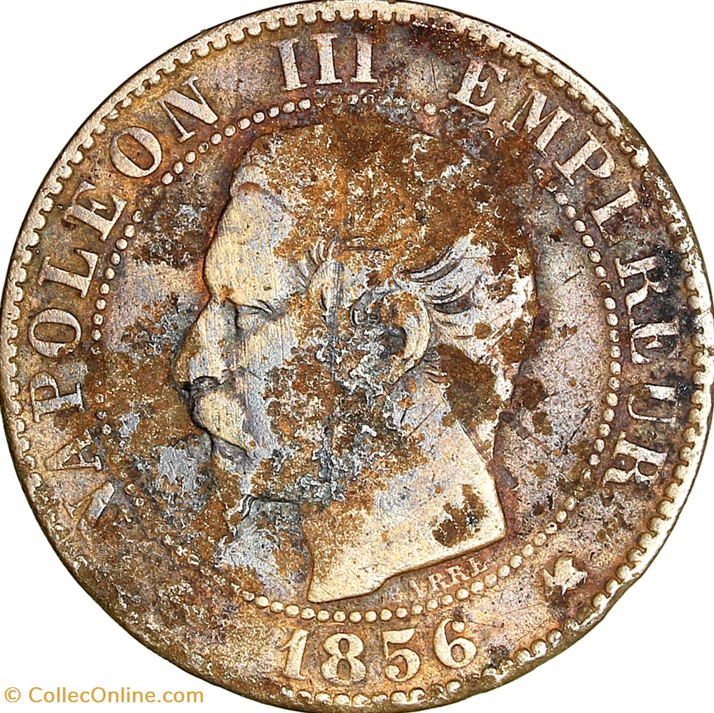 monnaies monde france cinq centimes tete nue napoleon iii 1856 bordeaux