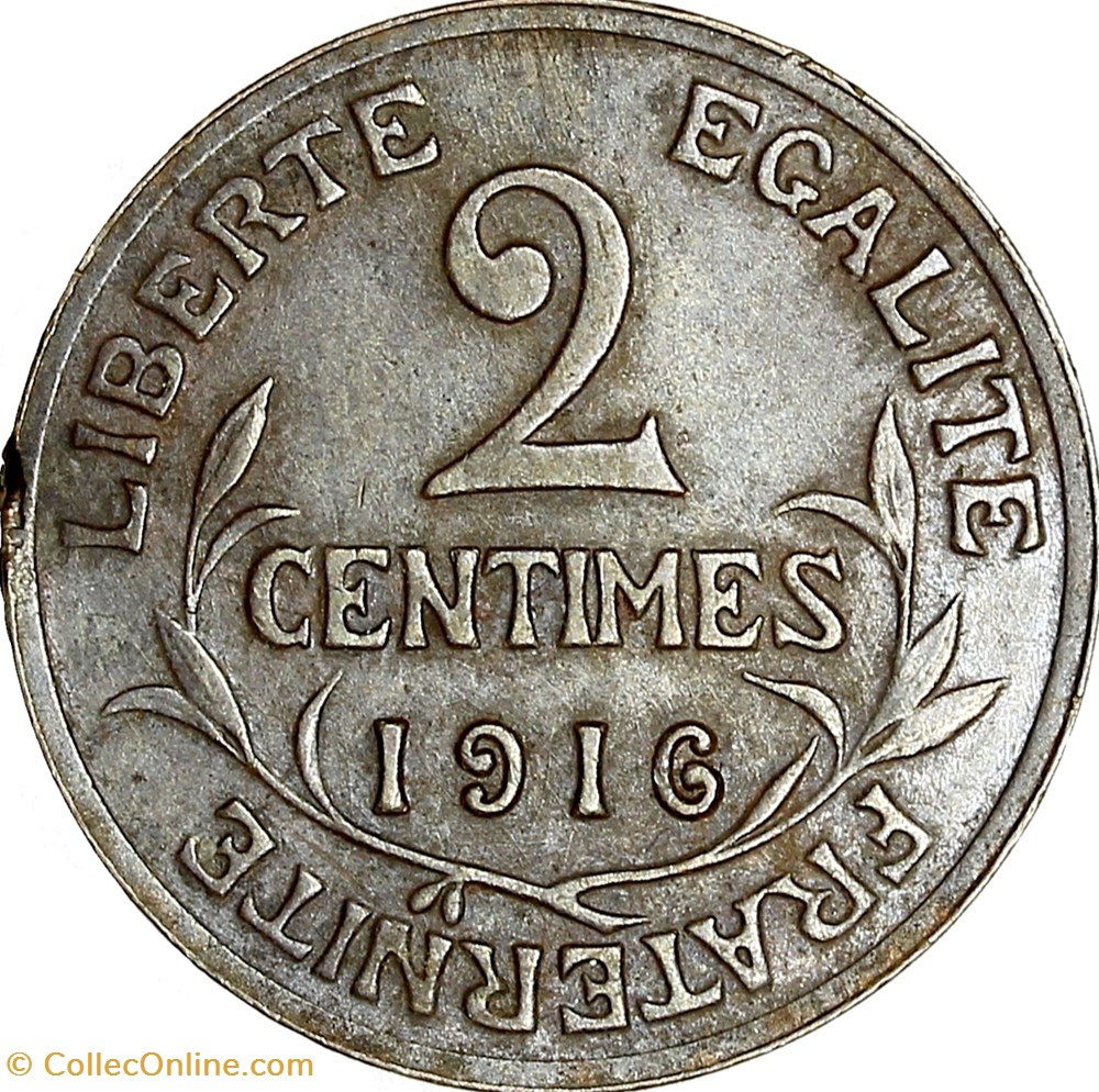 2 centimes Daniel-Dupuis, IIIe République, 1916 monnaies monde france 2 centimes daniel dupuis iiie republique 1916