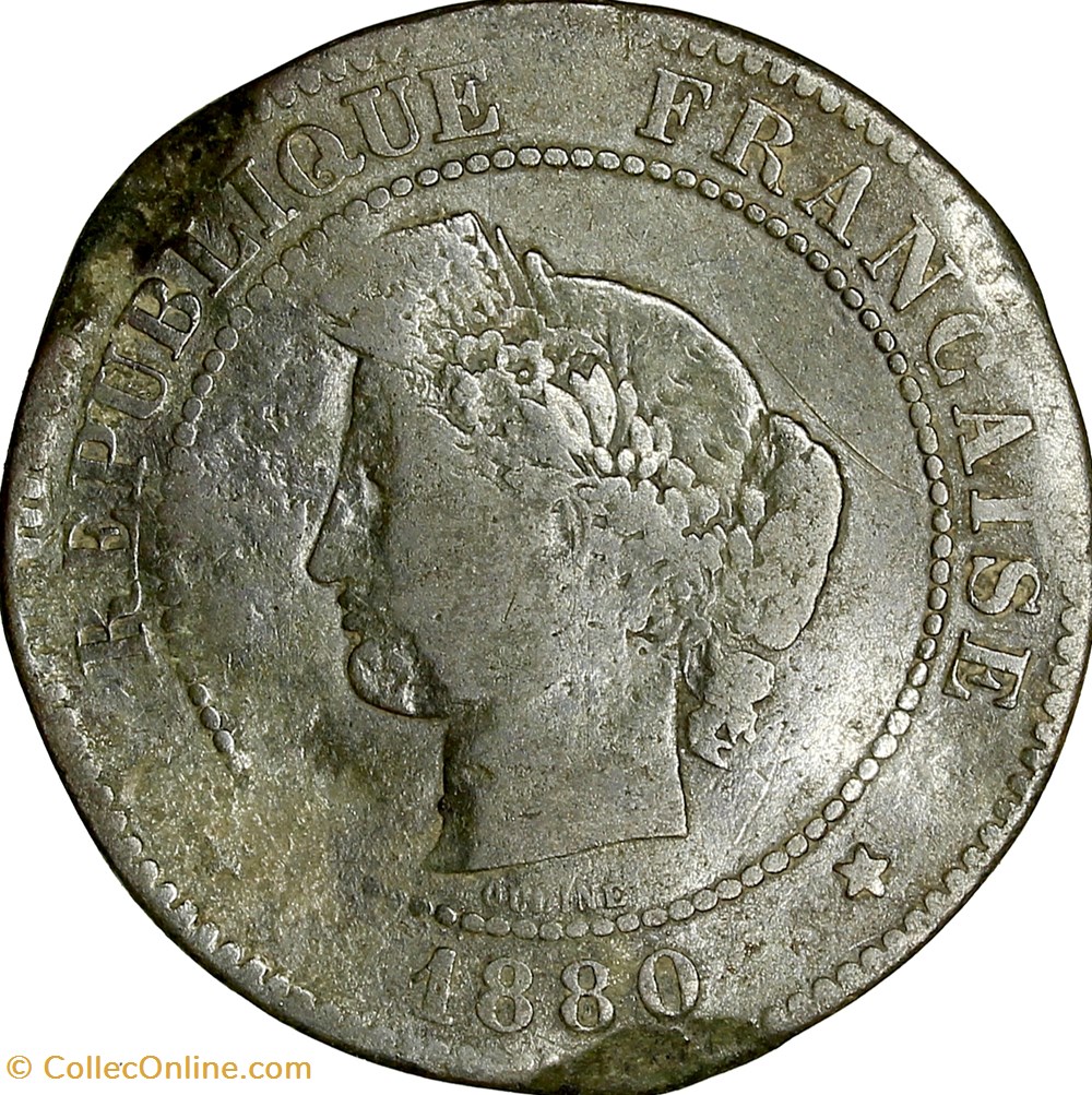 monnaies monde france 5 centimes ceres iiie republique 1880 paris