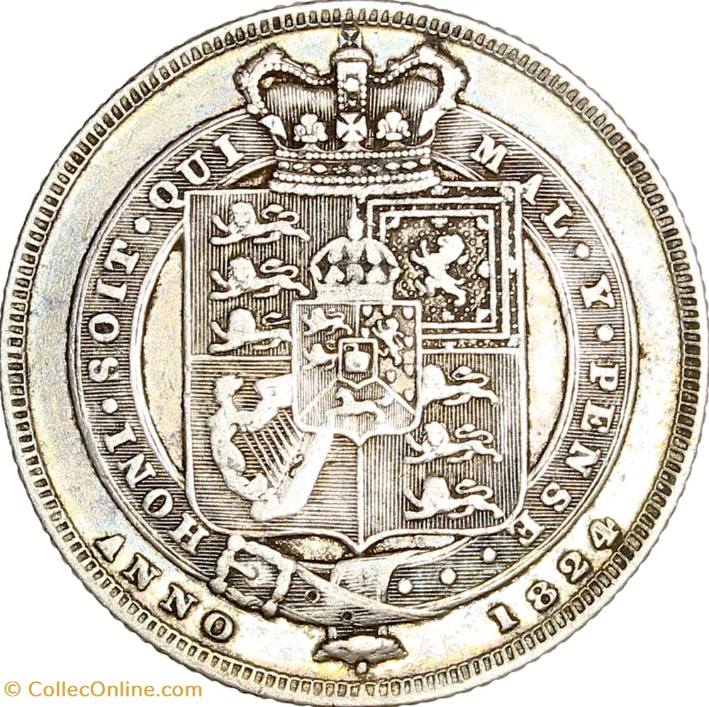 monnaies monde 1 shilling royaume uni georges iv 1824