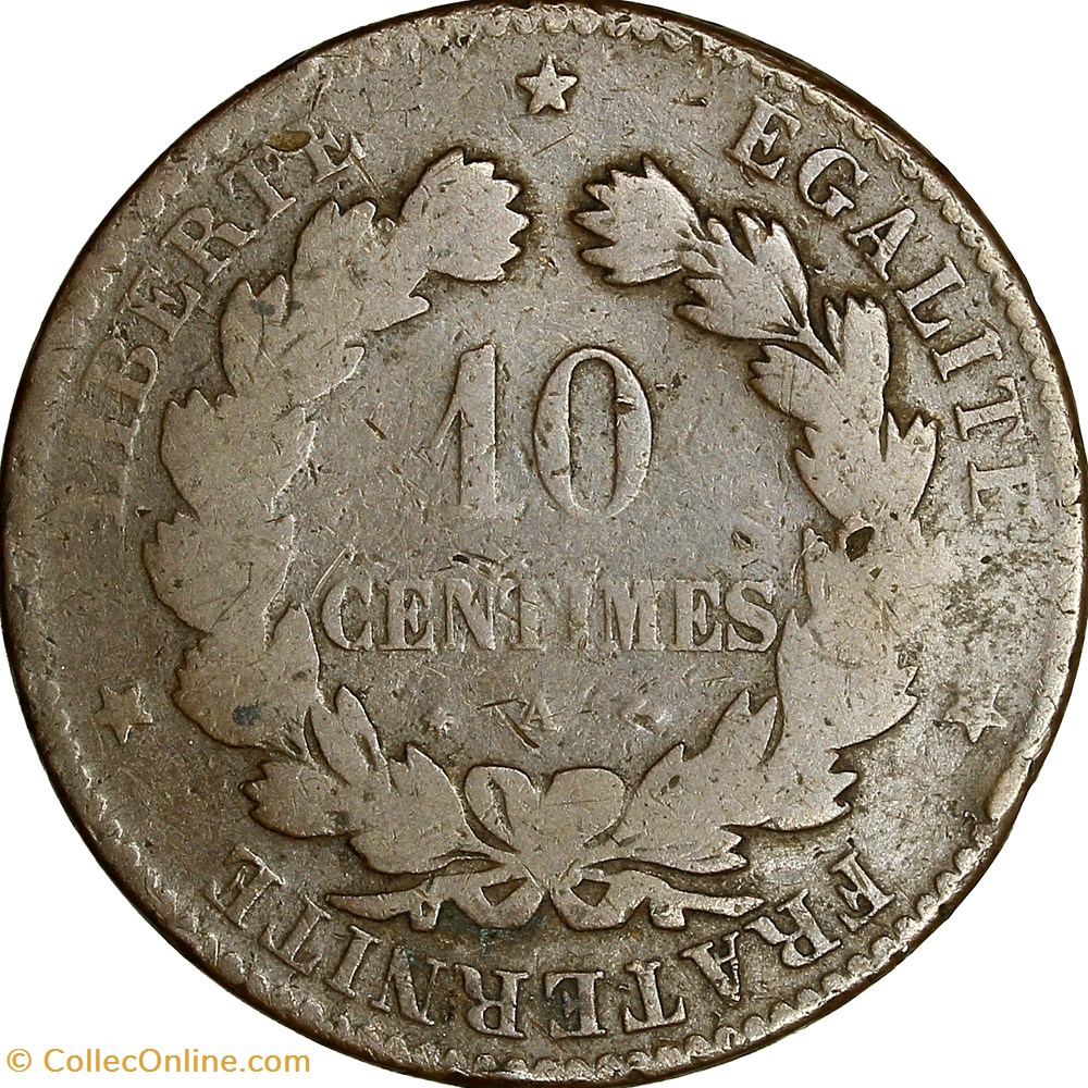 monnaies monde france 10 centimes ceres iiie republique 1874 paris