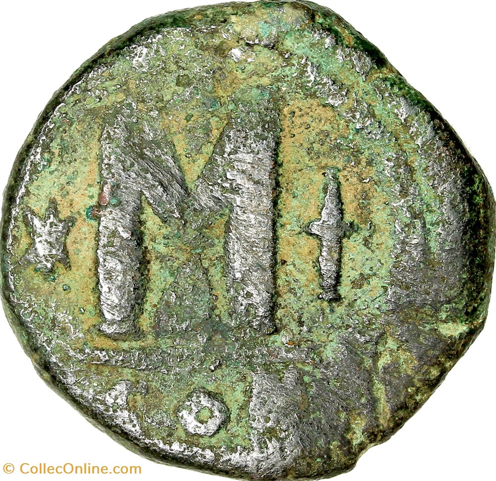 Follis de Justinien Ier, série 1, 527-538, Constantinople monnaies byzantines empire anastase maurice tibere follis de justinien ier serie 1 527 538 constantinople
