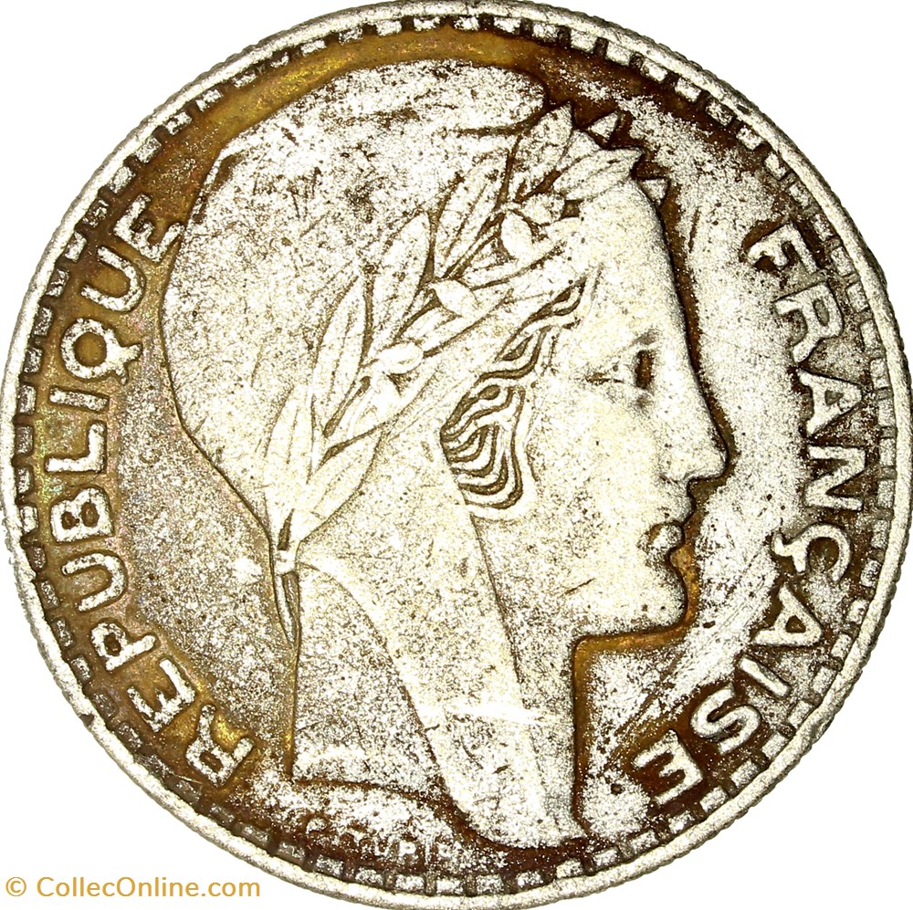 20 francs Turin, IIIe République, 1934, faux d'époque monnaies france modernes 20 francs turin iiie republique 1934 faux epoque