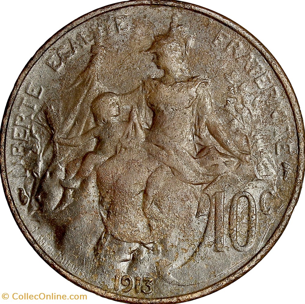 10 centimes Daniel-Dupuis, IIIe République, 1913 monnaies france modernes 10 centimes daniel dupuis iiie republique 1913