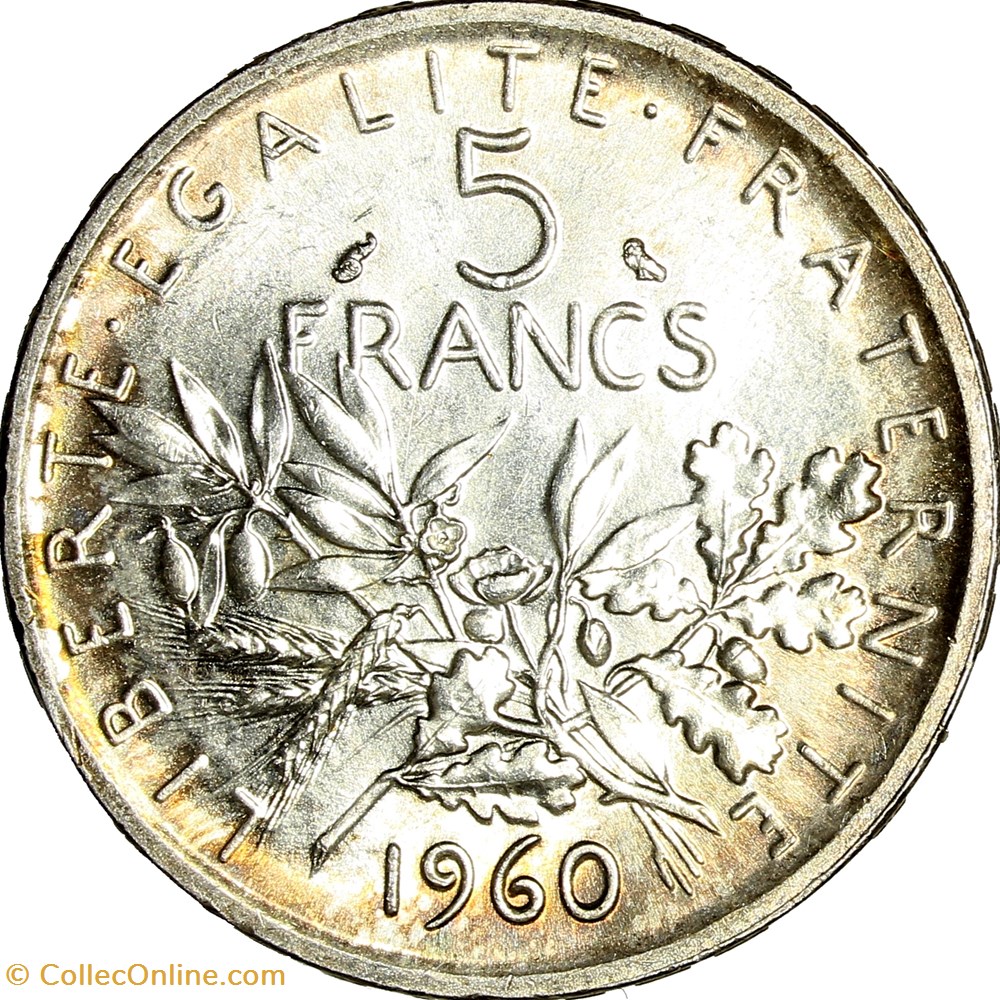 monnaies monde france 5 francs semeuse 1960