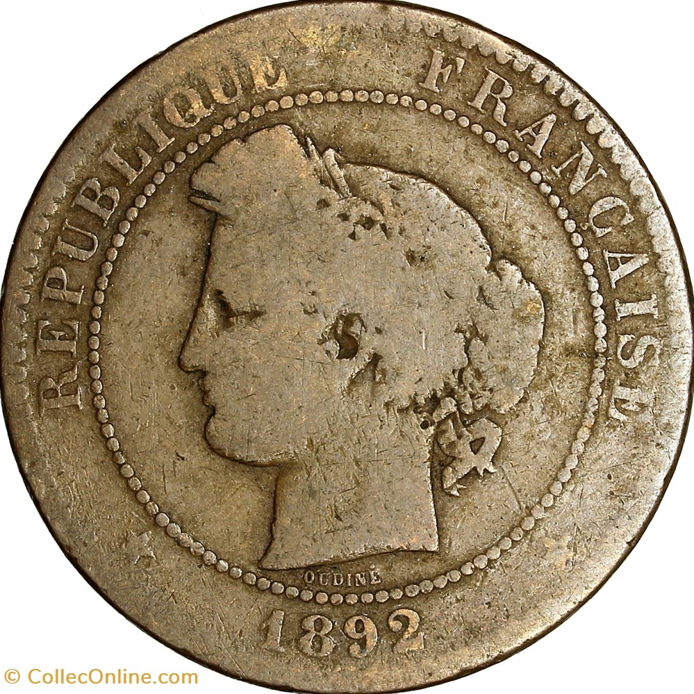 10 centimes Cérès, IIIe République, 1892, Paris monnaies monde france 10 centimes ceres iiie republique 1892 paris