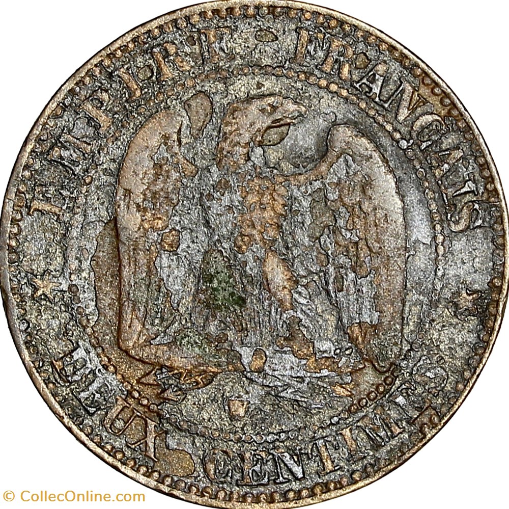 Deux centimes, tête nue, Napoléon III, 1856, Lille monnaies monde france deux centimes tete nue napoleon iii 1856 lille