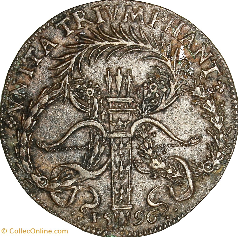 Jeton du mariage de François II de Lorraine-Vaudémont et Christine de Salm, 1596 monnaies jetons mereaux jeton du mariage de francois ii de lorraine vaudemont et christine de salm 1596