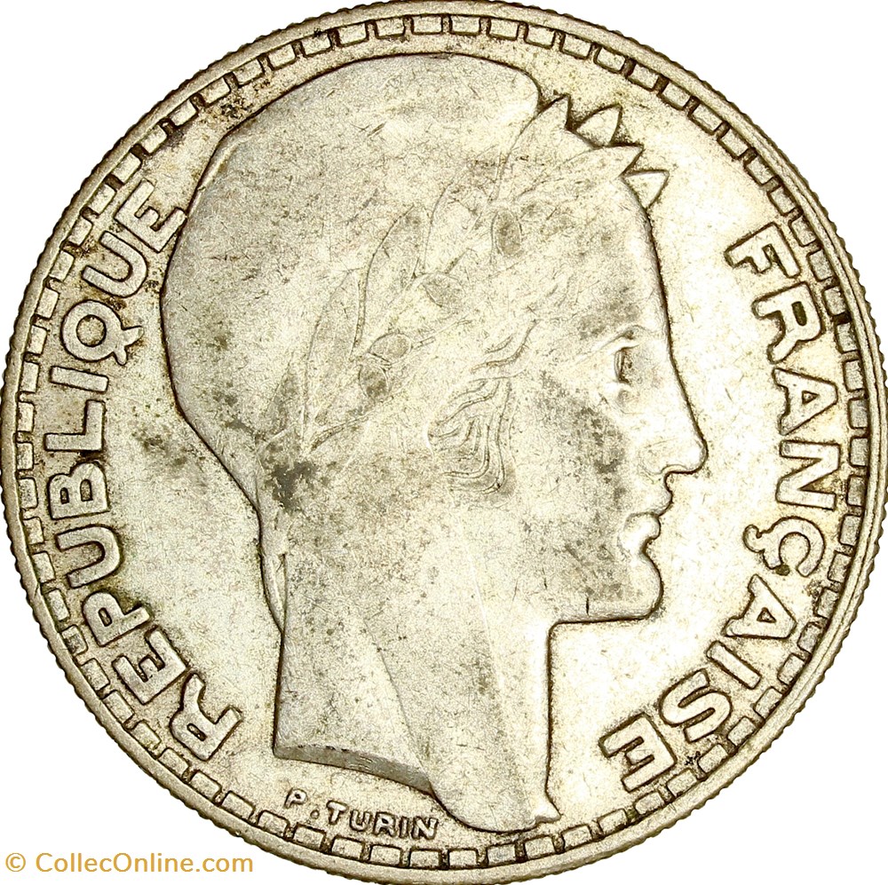 20 francs Turin, rameaux longs, IIIe République, 1933 monnaies monde france 20 francs turin rameaux longs iiie republique 1933