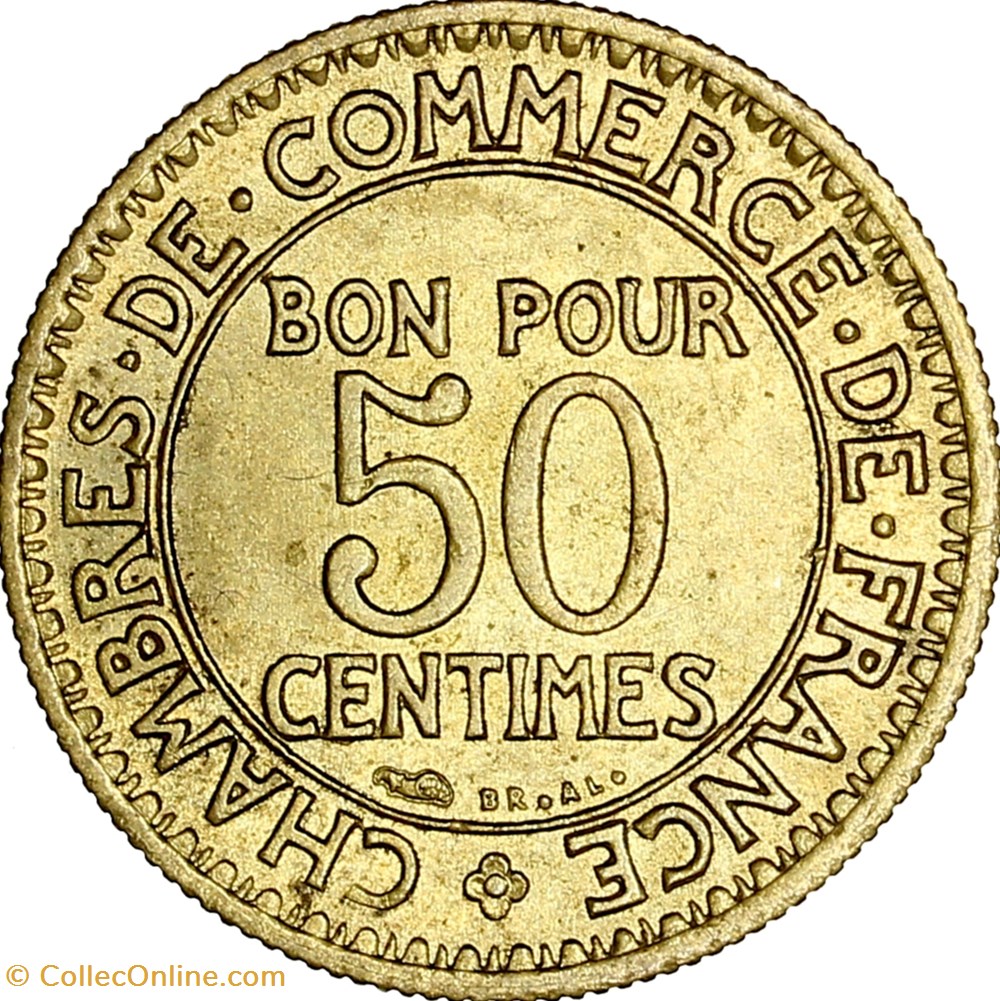 50 centimes Chambres de Commerce, IIIe République, 1923 monnaies monde france 50 centimes chambres de commerce iiie republique 1923