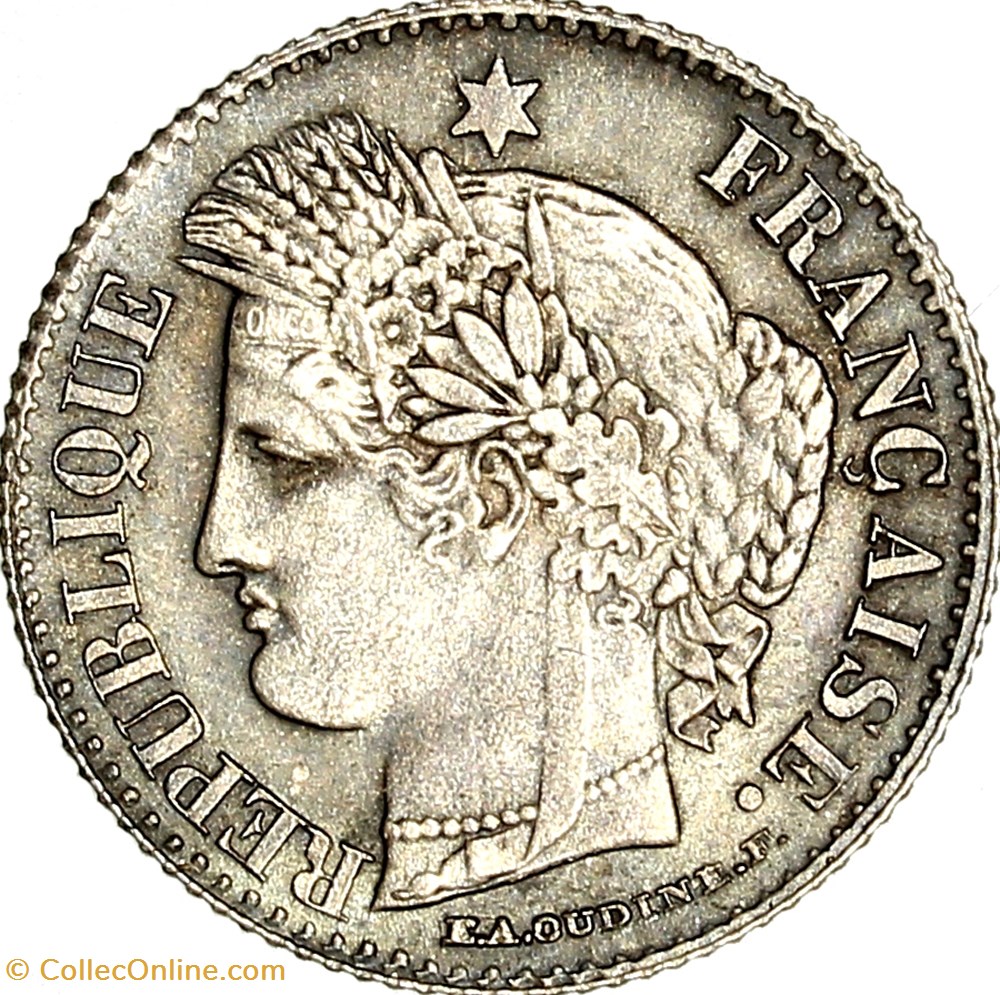 monnaies monde france 20 centimes ceres iie republique 1850 oreille haute paris