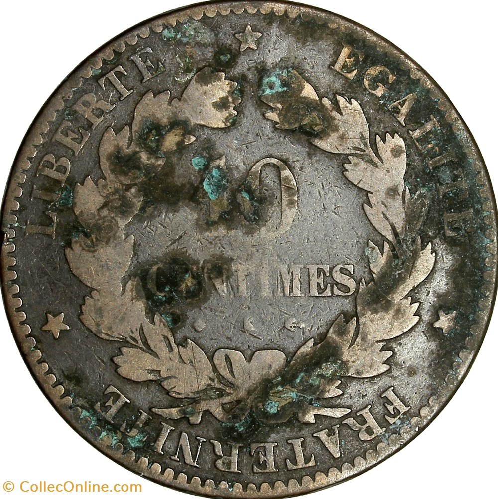 10 centimes Cérès, IIIe République, 1874, Bordeaux monnaies monde france 10 centimes ceres iiie republique 1874 bordeaux
