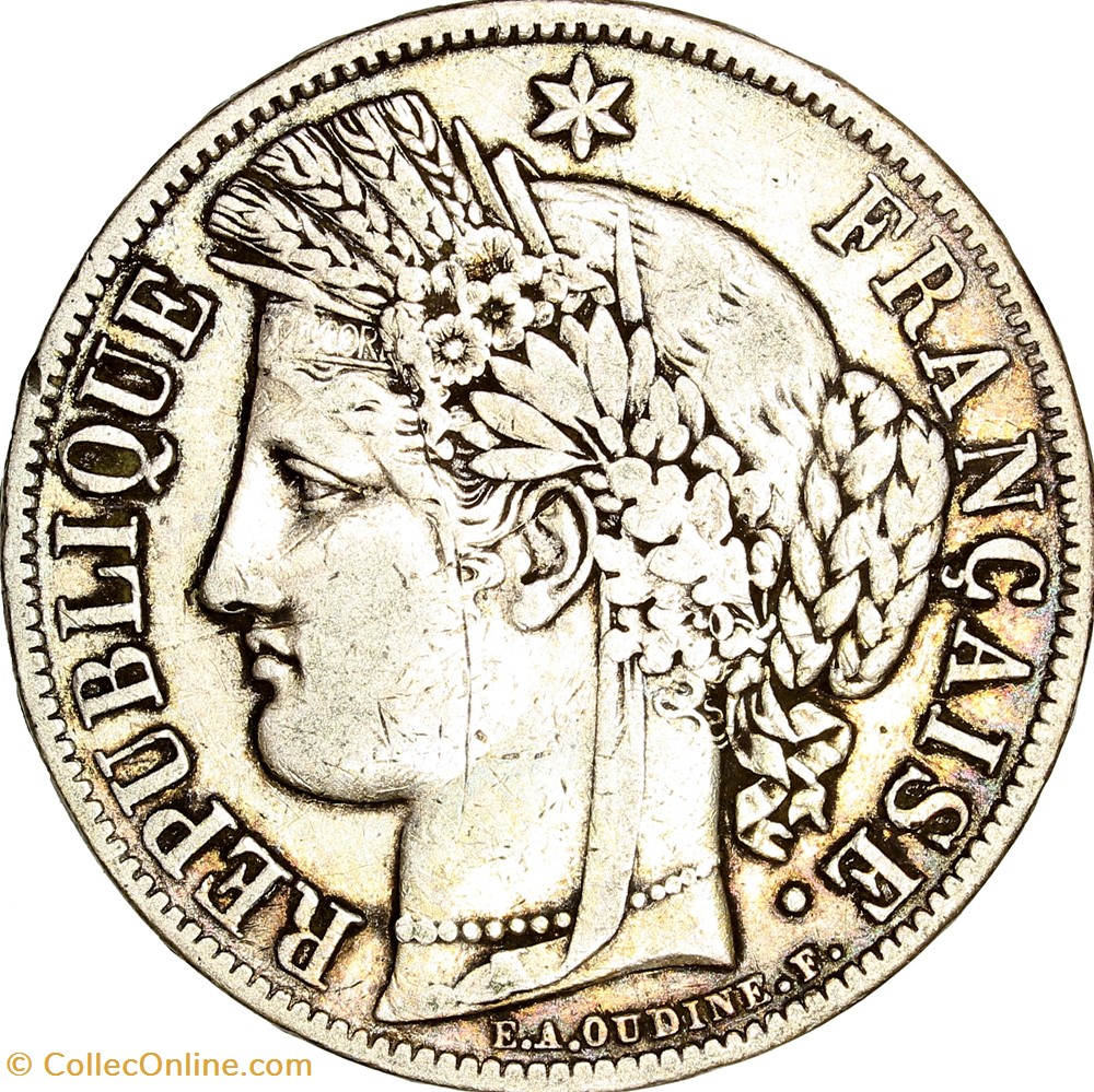 5 francs Cérès, IIe République, 1851, Paris monnaies monde france 5 francs ceres iie republique 1851 paris