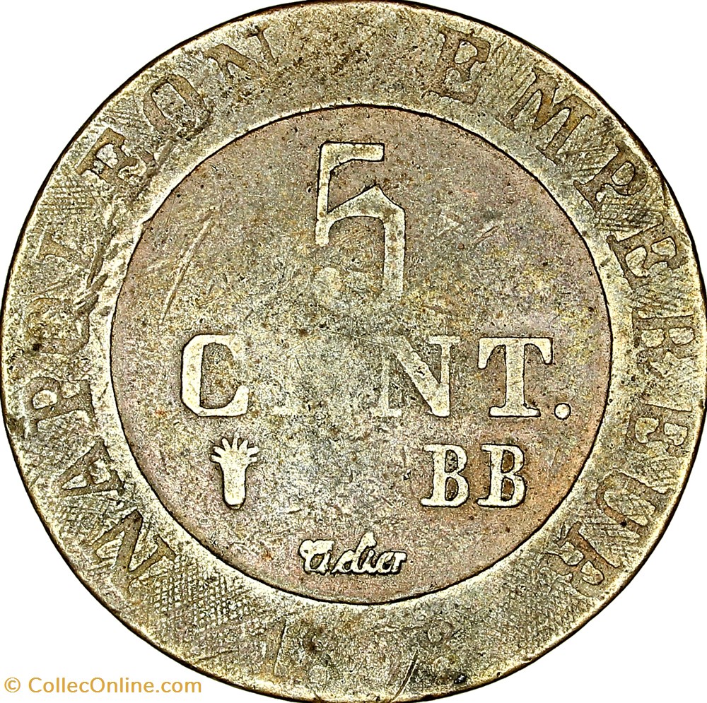 5 centimes de Westphalie, Napoléon Ier, 1808, Strasbourg monnaies monde france 5 centimes de westphalie napoleon ier 1808 strasbourg