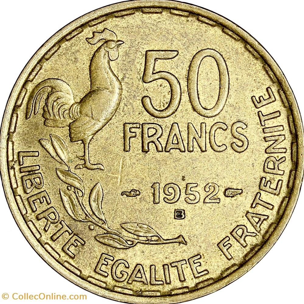 50 francs Guiraud, IVe République, 1952, Beaumont-le-Roger monnaies monde france 50 francs guiraud ive republique 1952 beaumont le roger