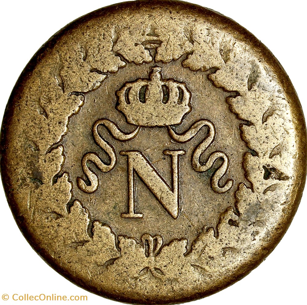 Un décime à l'N couronnée, Napoléon Ier, 1814••, Strasbourg monnaies monde france un decime a n couronnee napoleon ier 1814 strasbourg