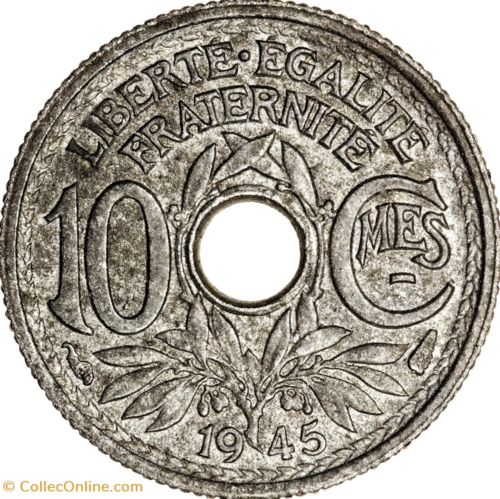 10 centimes Lindauer, petit module, GPRF, 1945 monnaies monde france 10 centimes lindauer petit module gprf 1945