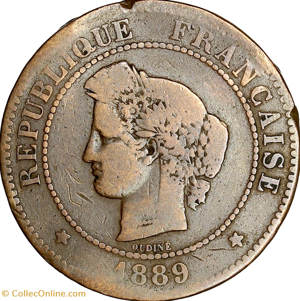 5 centimes Cérès, IIIe République, 1889, Paris monnaies monde france 5 centimes ceres iiie republique 1889 paris