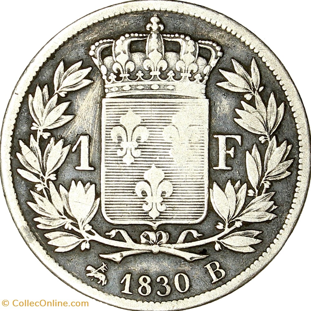 1 franc, Charles X, 1830, Rouen monnaies monde france 1 franc charles x 1830 rouen