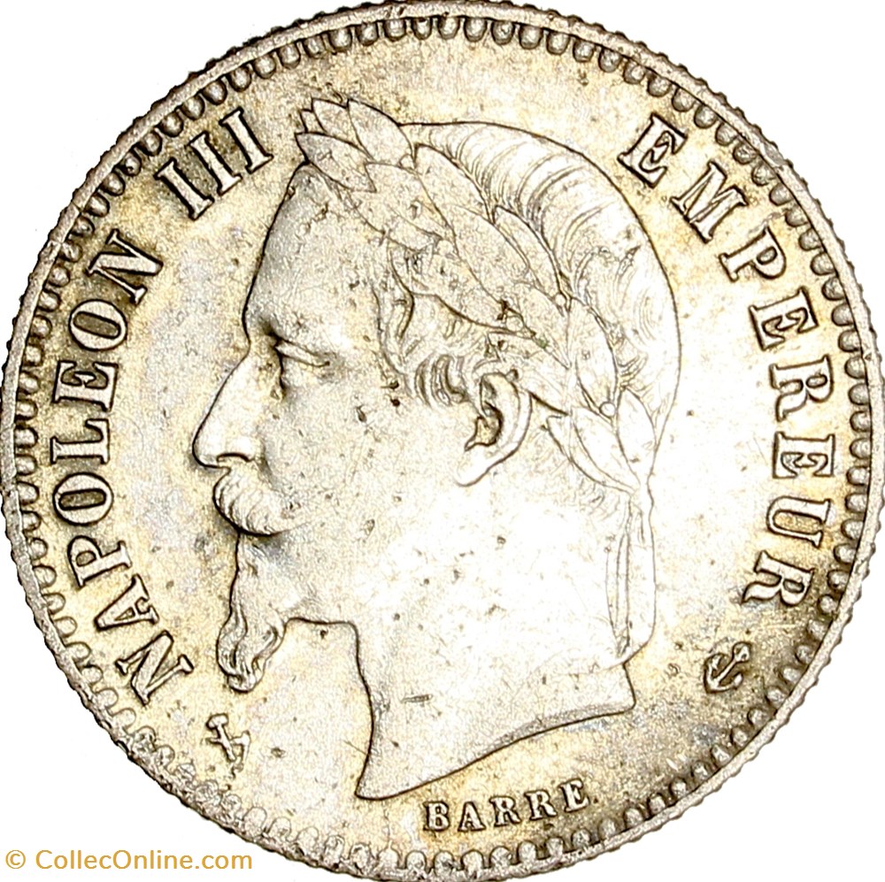 50 centimes, tête laurée, Napoléon III, 1864, Bordeaux monnaies monde france 50 centimes tete lauree napoleon iii 1864 bordeaux