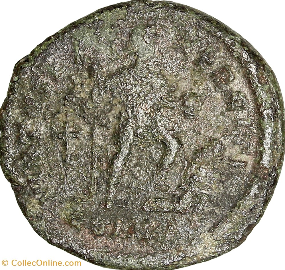 Maiorina pecunia de Théodose Ier, Virtus Exerciti, 383-388, Constantinople monnaies antiques romaines imperiales et republicaines maiorina pecunia de theodose ier virtus exerciti 383 388 constantinople