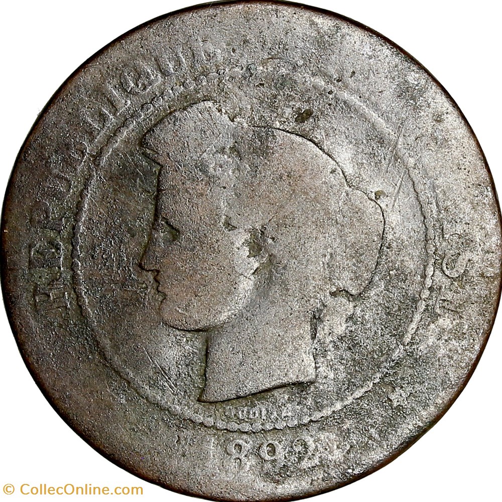 5 centimes Cérès, IIIe République, 1892, Paris monnaies monde france 5 centimes ceres iiie republique 1892 paris