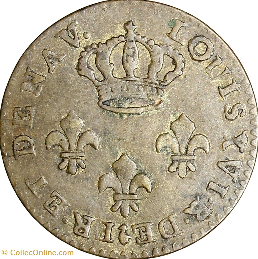 2 sous de Cayenne, Louis XVI, 1789, Paris monnaies europe medievale france royales 2 sous de cayenne louis xvi 1789 paris