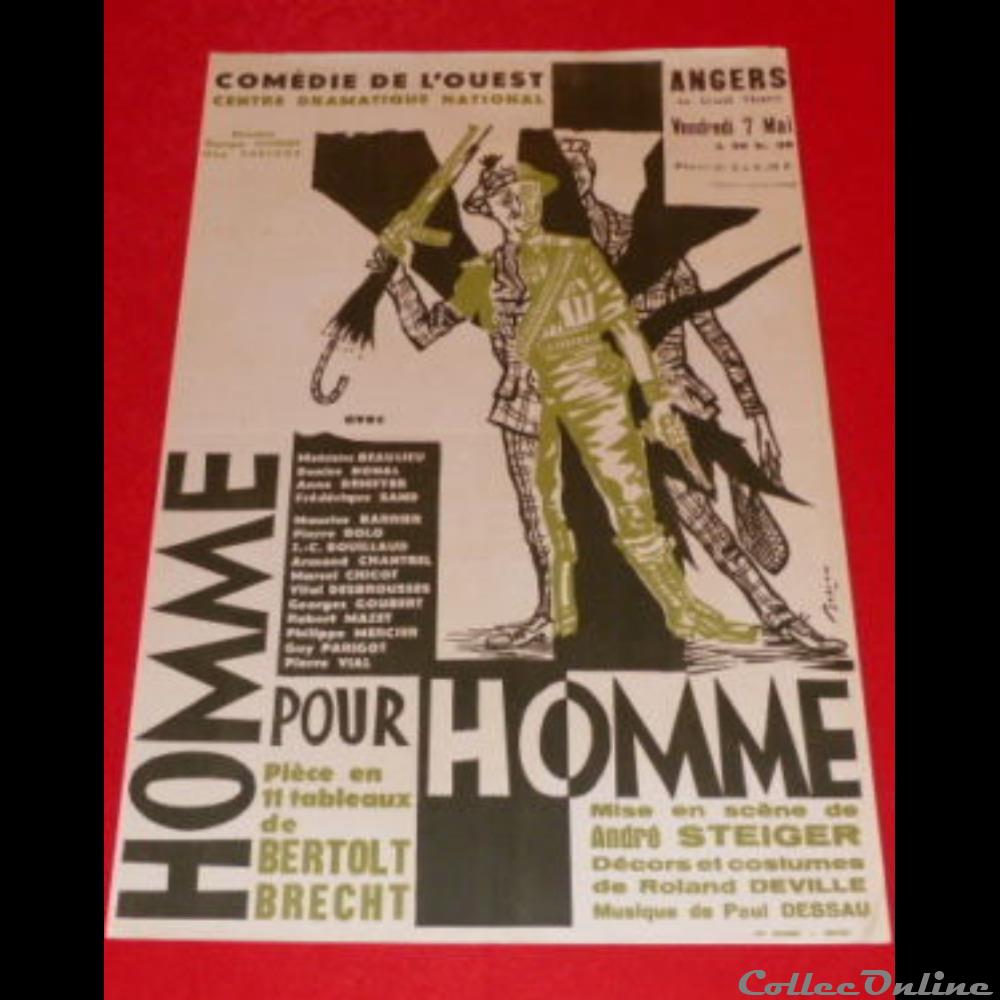 Comédie de l'Ouest, Homme pour homme (1964) vieux papier affich spectacle comedie de ouest homme pour homme 1964
