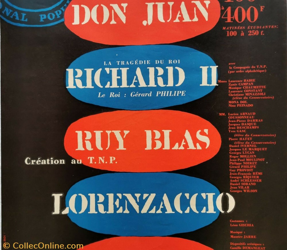 Programme du TNP (printemps 1954) 3 vieux papier affich spectacle programme du tnp printemps 1954