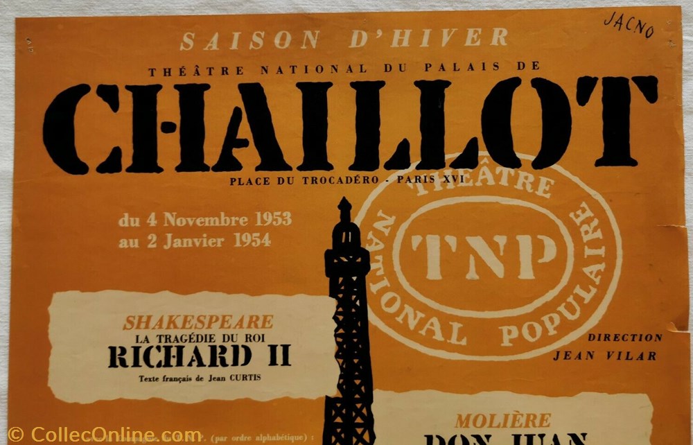 Programme du TNP (hiver 1953-1954) 2 vieux papier affich spectacle programme du tnp hiver 1953 1954