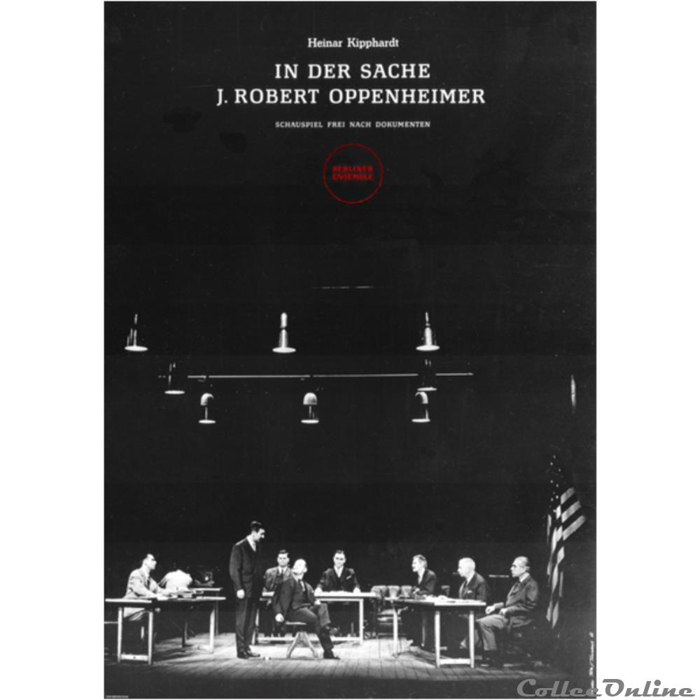Berliner Ensemble, In der Sache J. Robert Oppenheimer (1965) vieux papier affich spectacle berliner ensemble in der sache j robert oppenheimer 1965