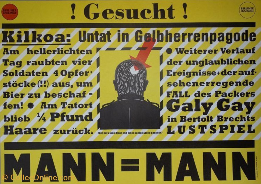 Berliner Ensemble, Mann ist Mann (1981) documents anciens affiches spectacle berliner ensemble mann ist mann 1981