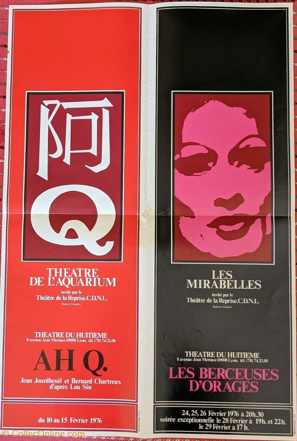 Théâtre du Huitième, AHQ./Les Berceuses d'orage (1976) documents anciens affiches spectacle theatre du huitieme ahq les berceuses orage 1976