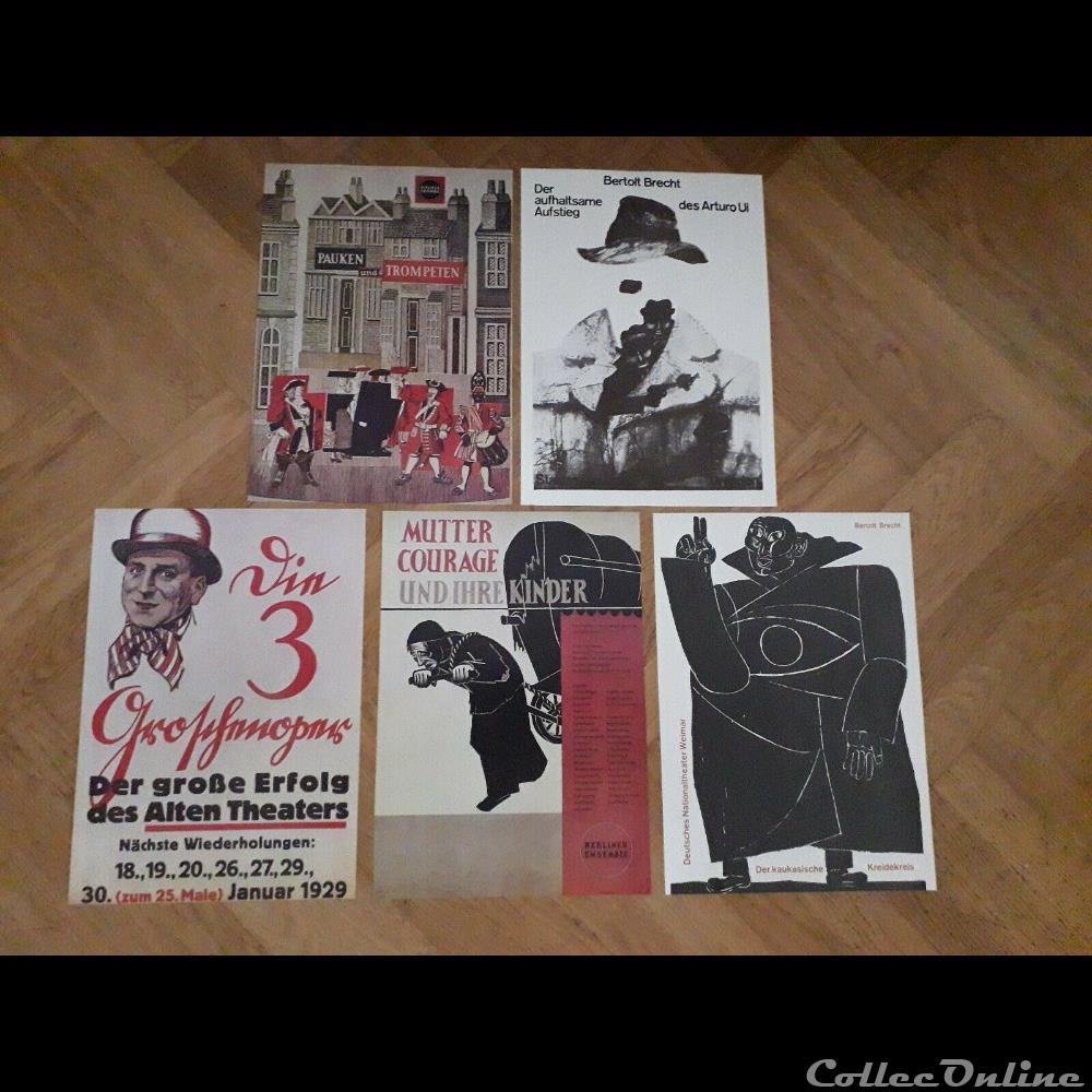 Plakate zu Brecht (1978) 5 vieux papier affich spectacle plakate zu brecht 1978