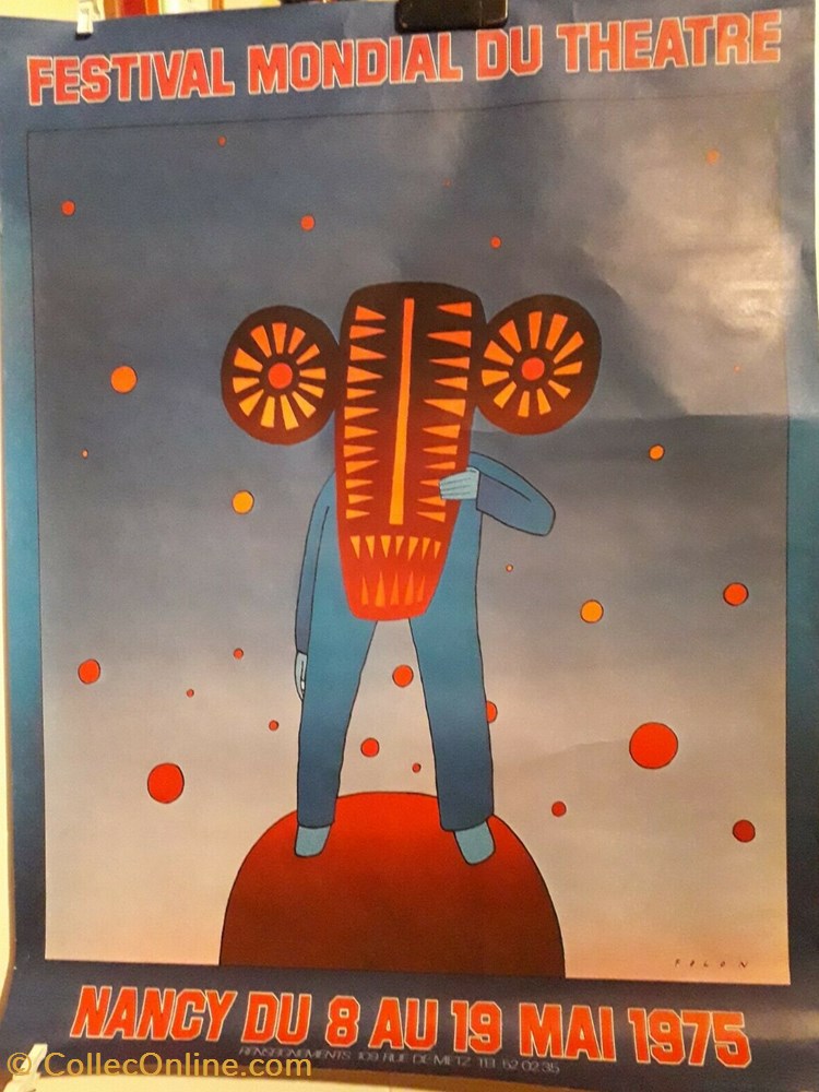 vieux papiers affiches spectacle festival mondial du theatre 1975