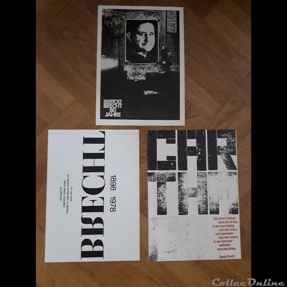 Plakate zu Brecht (1978) 3 vieux papier affich spectacle plakate zu brecht 1978