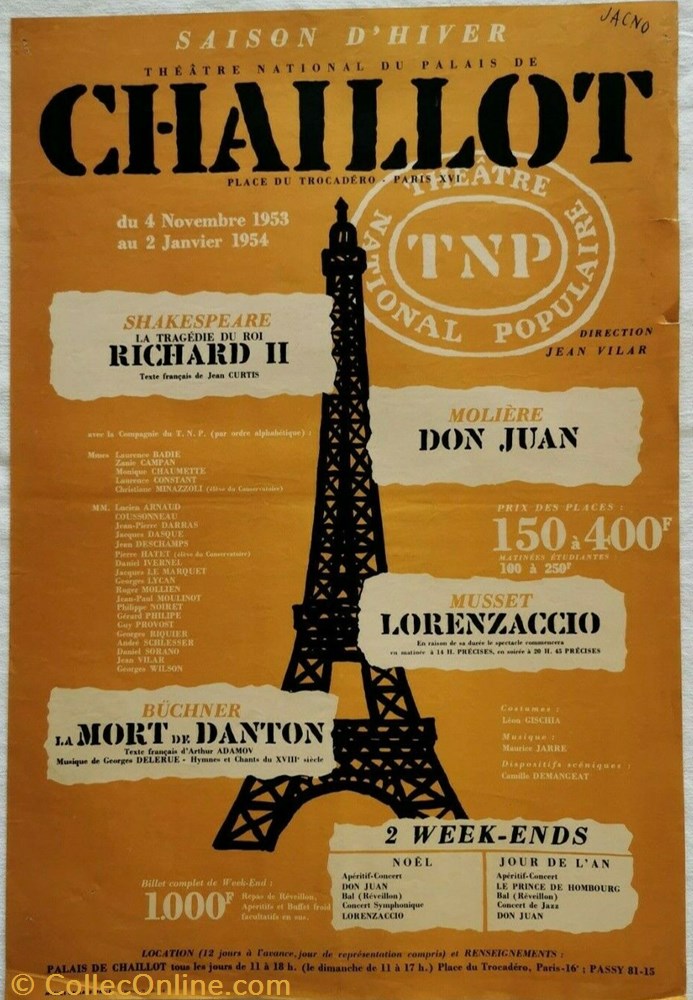 Programme du TNP (hiver 1953-1954) vieux papier affich spectacle programme du tnp hiver 1953 1954