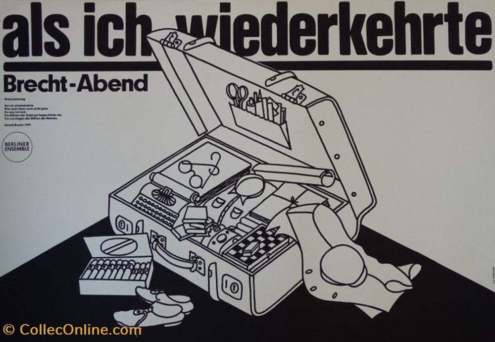 Berliner Ensemble, Als ich wiederkehrte - Brecht-Abend (1980) documents anciens affiches spectacle berliner ensemble als ich wiederkehrte brecht abend 1980