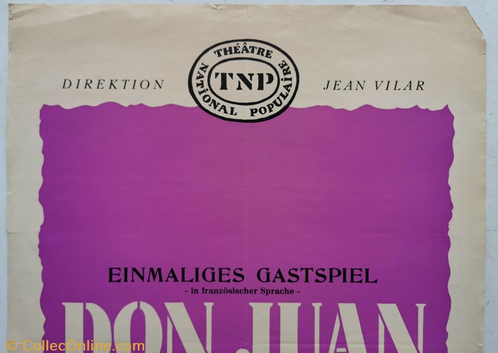 TNP, Don Juan (1953) 2 vieux papier affich spectacle tnp don juan 1953