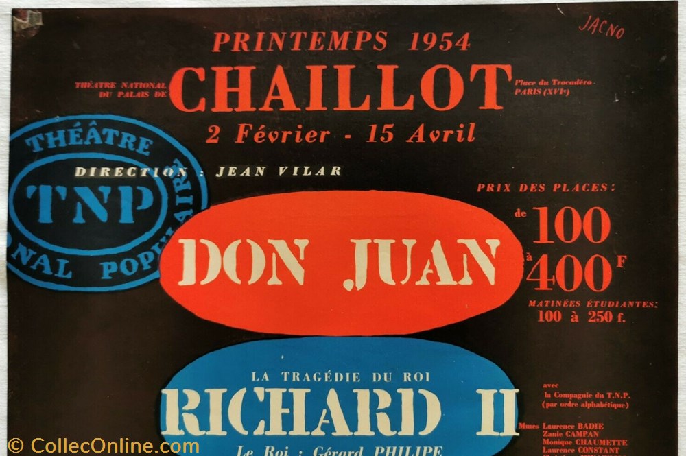Programme du TNP (printemps 1954) 2 vieux papier affich spectacle programme du tnp printemps 1954
